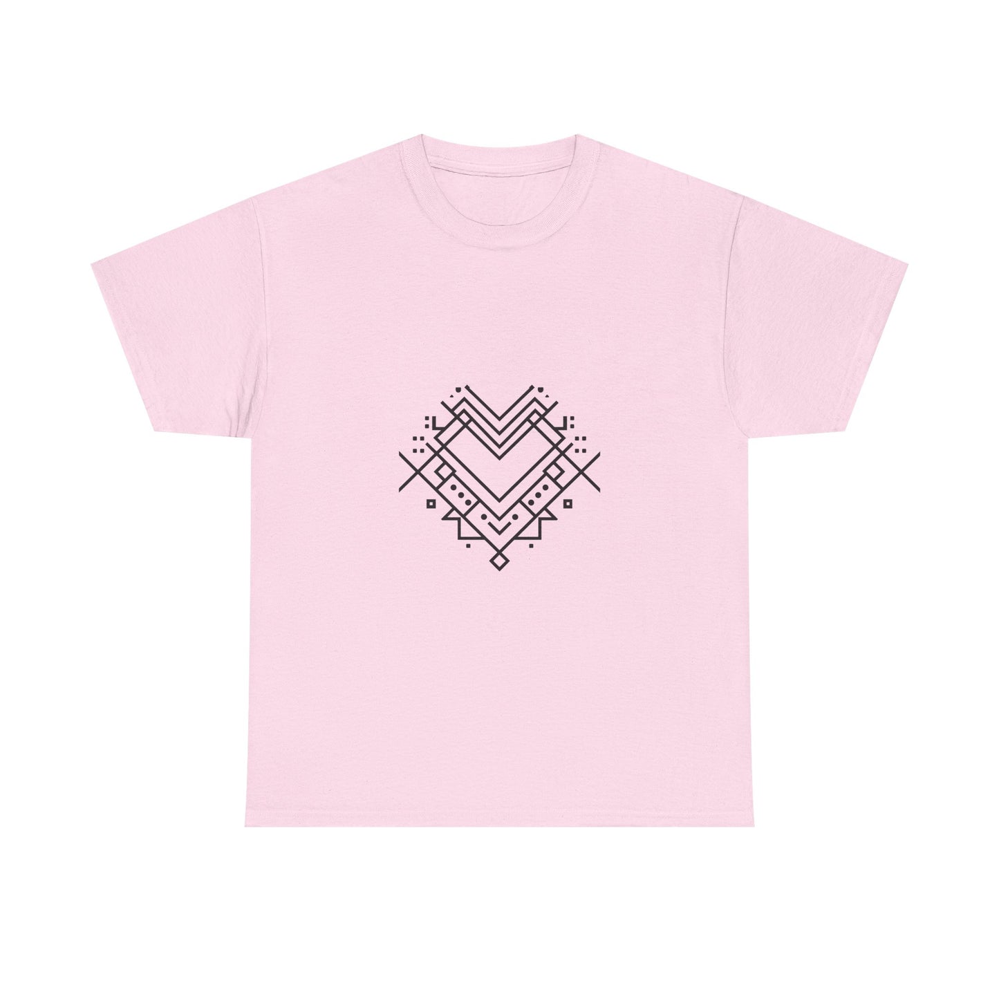 Geometric Heart Tee — Minimal Line Art Heart Graphic T-Shirt