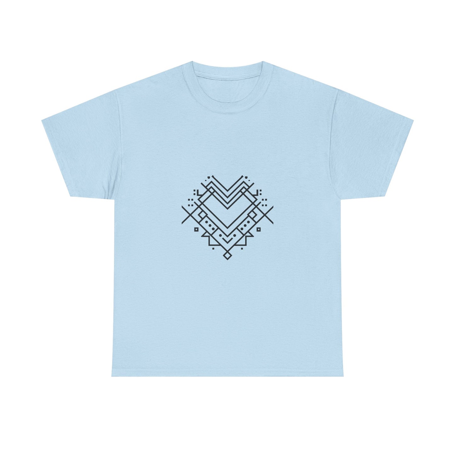 Geometric Heart Tee — Minimal Line Art Heart Graphic T-Shirt