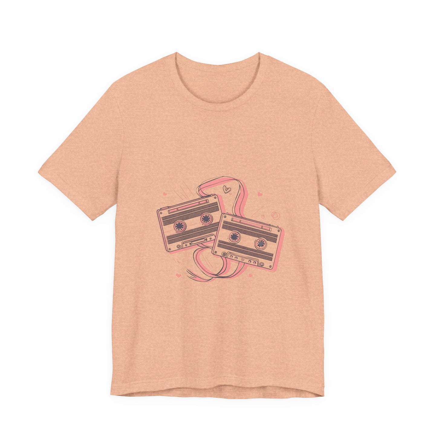 Retro Cassette Tape Tee — Pink Vintage Music Graphic T-Shirt