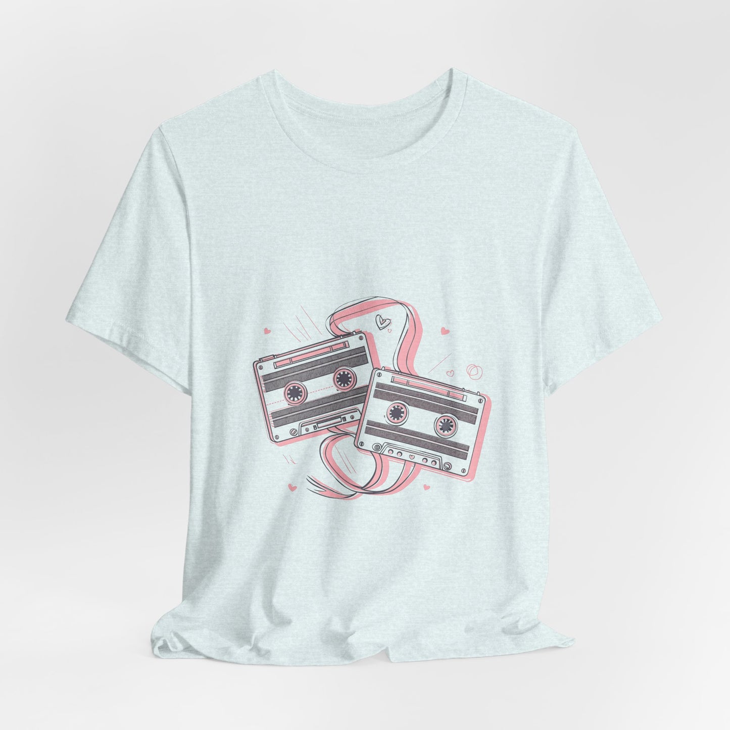 Retro Cassette Tape Tee — Pink Vintage Music Graphic T-Shirt