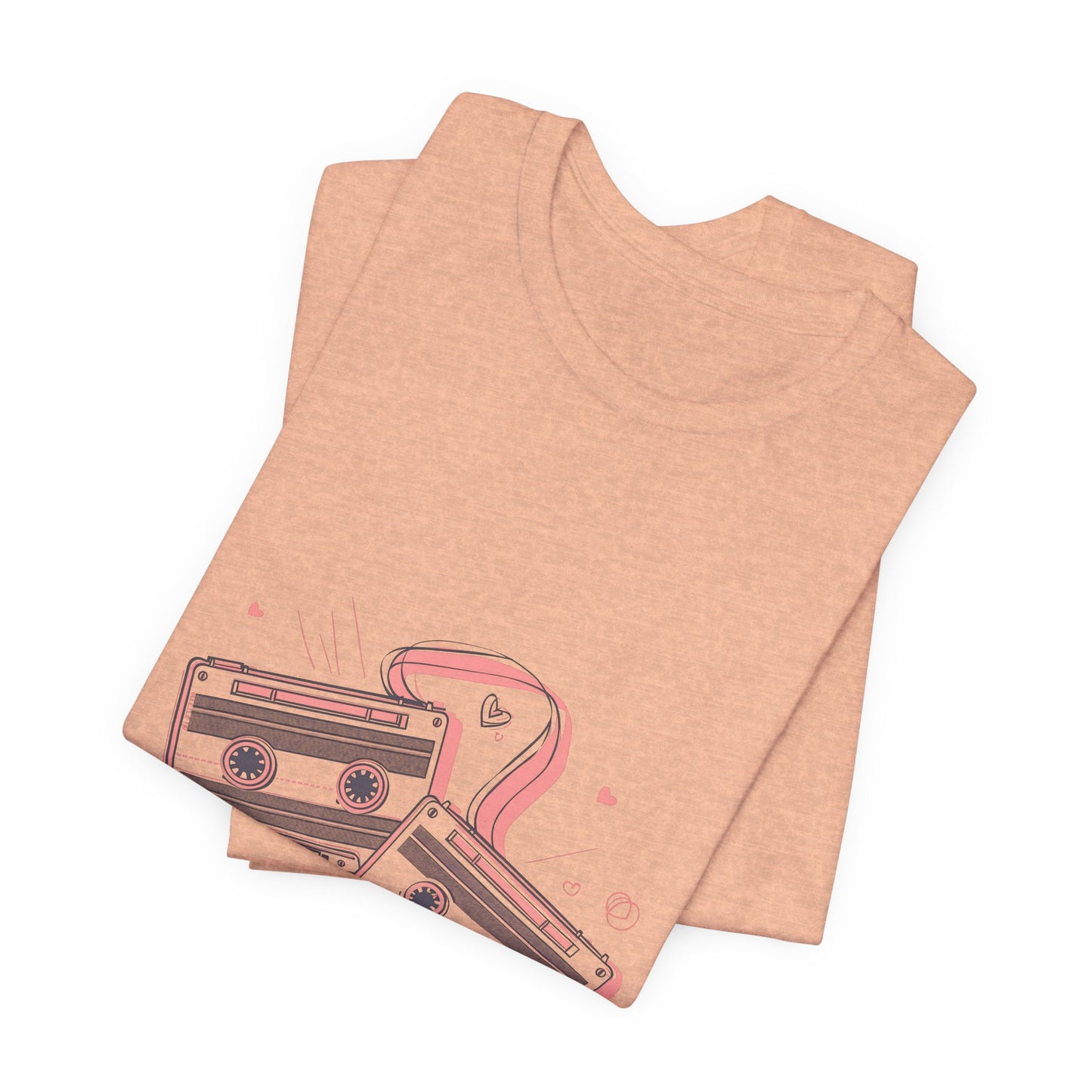 Retro Cassette Tape Tee — Pink Vintage Music Graphic T-Shirt