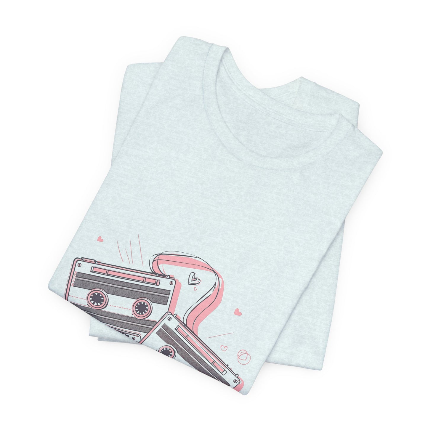Retro Cassette Tape Tee — Pink Vintage Music Graphic T-Shirt