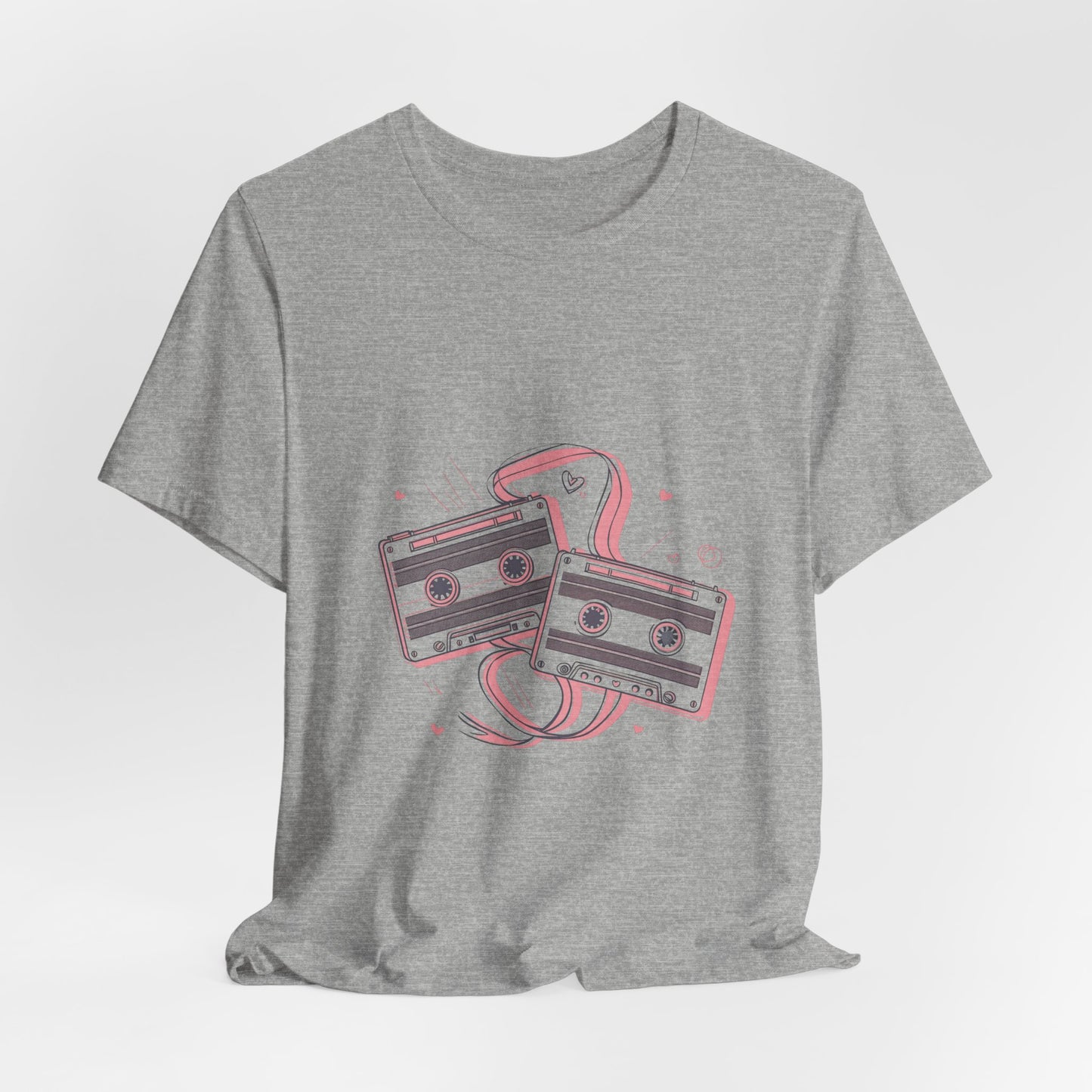 Retro Cassette Tape Tee — Pink Vintage Music Graphic T-Shirt