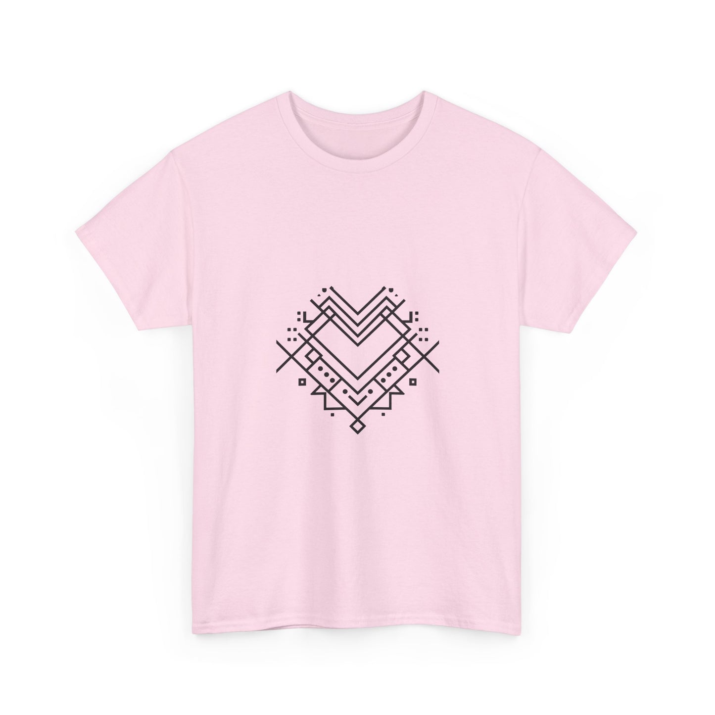 Geometric Heart Tee — Minimal Line Art Heart Graphic T-Shirt