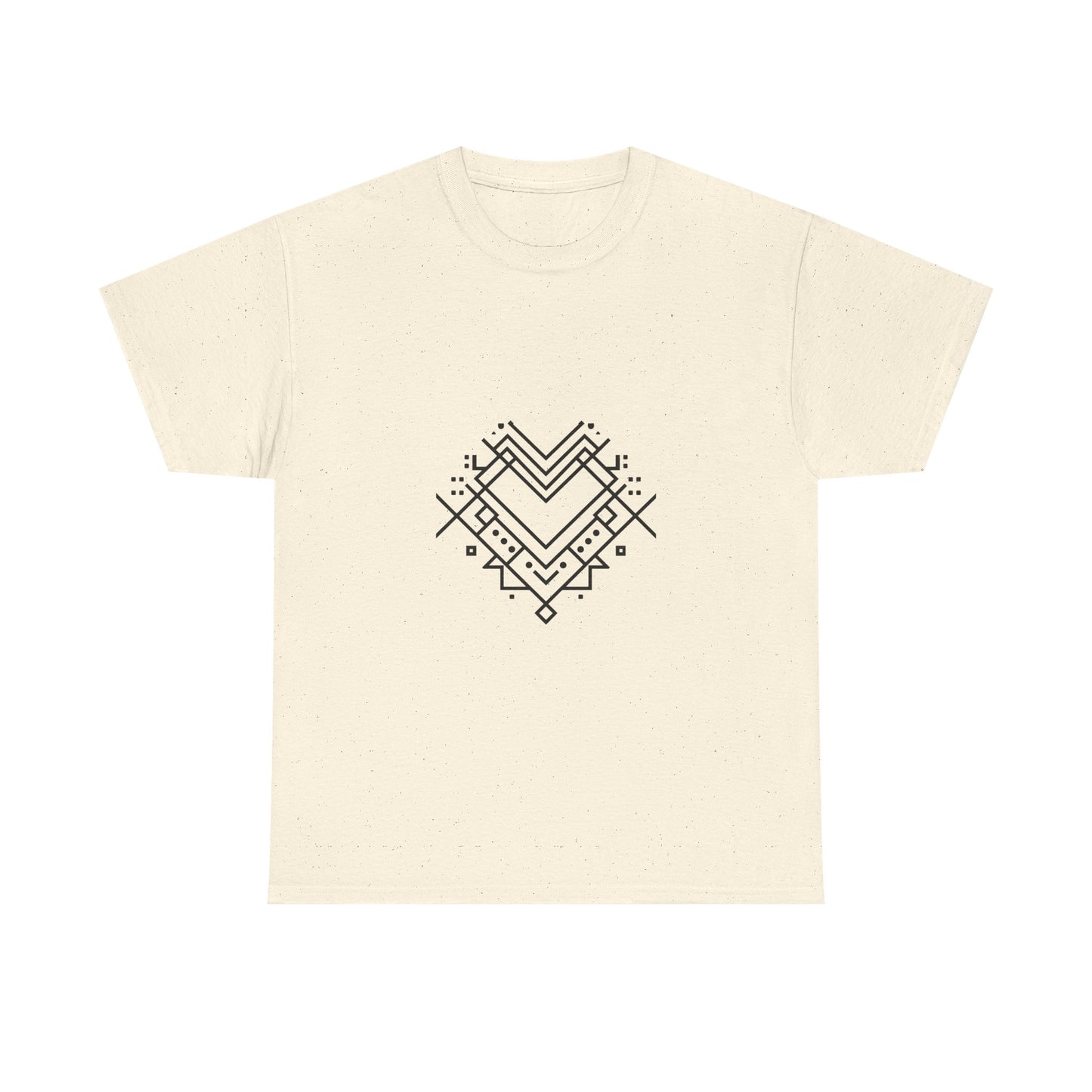 Geometric Heart Tee — Minimal Line Art Heart Graphic T-Shirt
