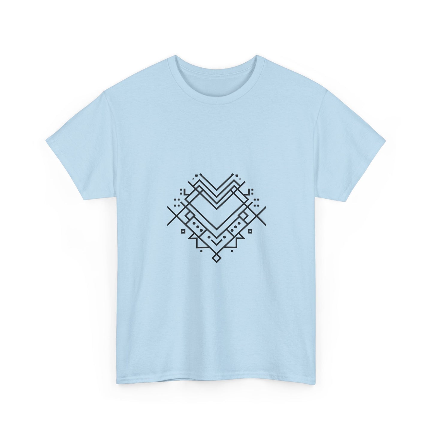 Geometric Heart Tee — Minimal Line Art Heart Graphic T-Shirt