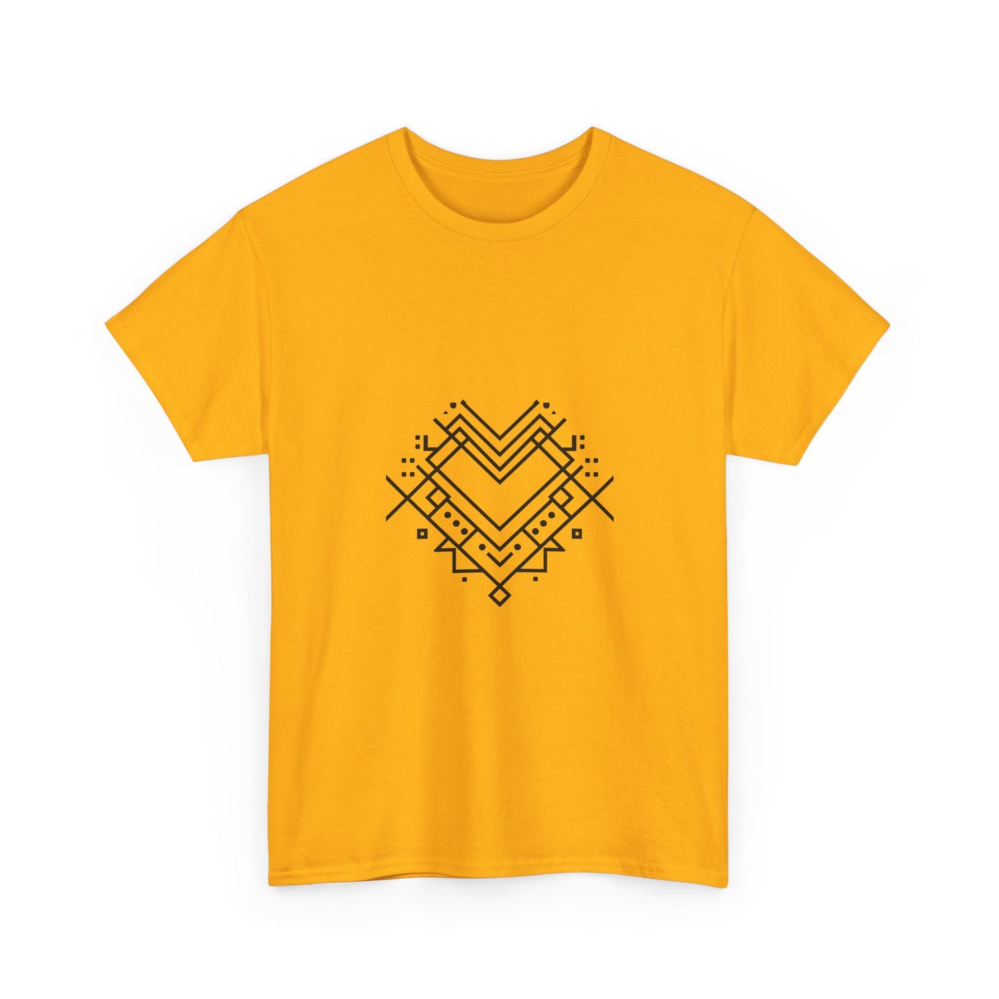 Geometric Heart Tee — Minimal Line Art Heart Graphic T-Shirt