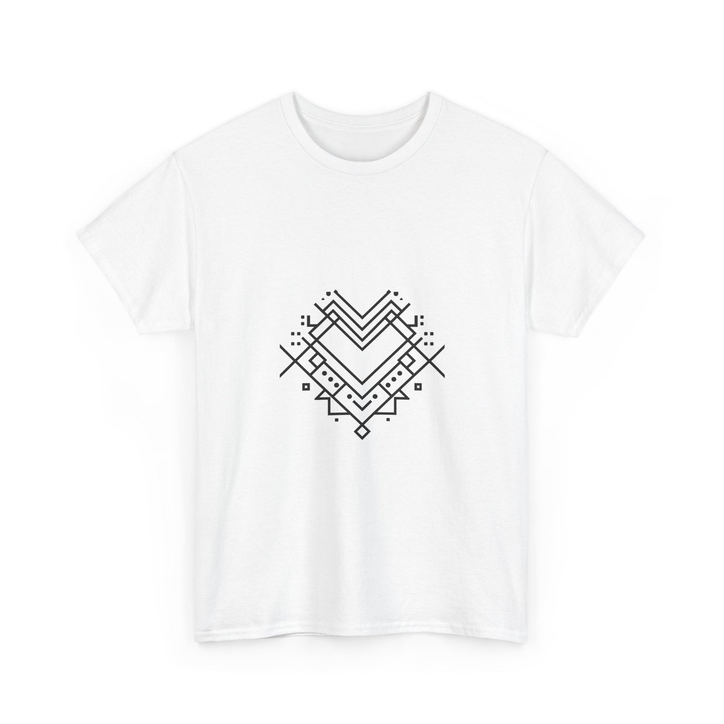 Geometric Heart Tee — Minimal Line Art Heart Graphic T-Shirt