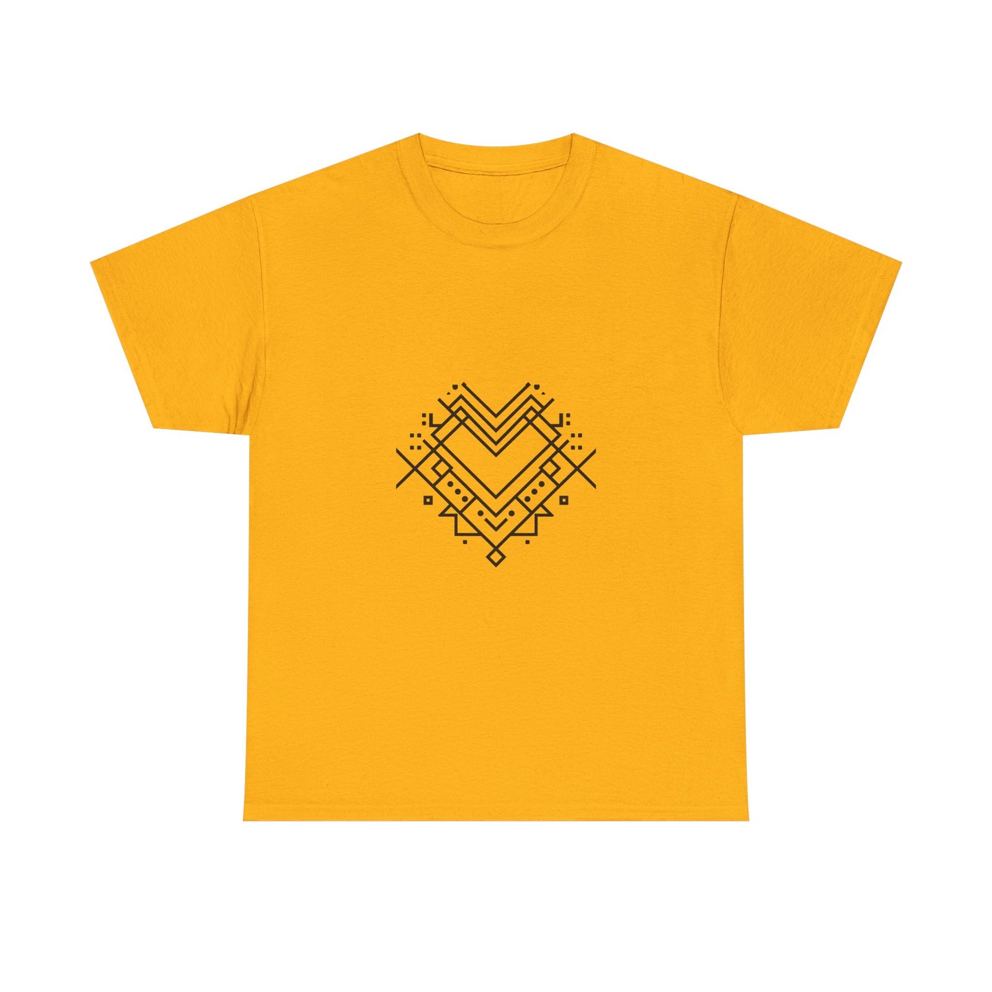 Geometric Heart Tee — Minimal Line Art Heart Graphic T-Shirt
