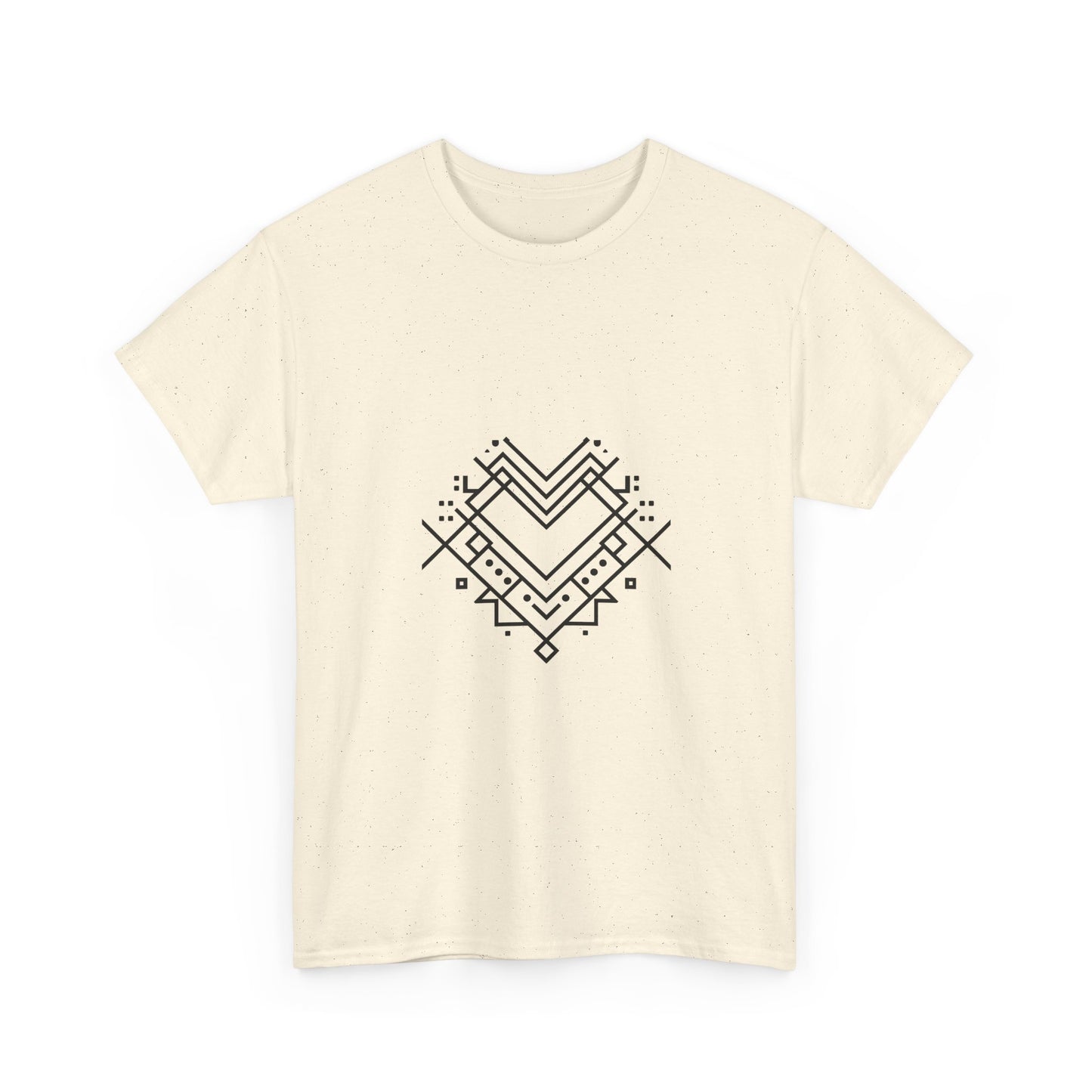 Geometric Heart Tee — Minimal Line Art Heart Graphic T-Shirt