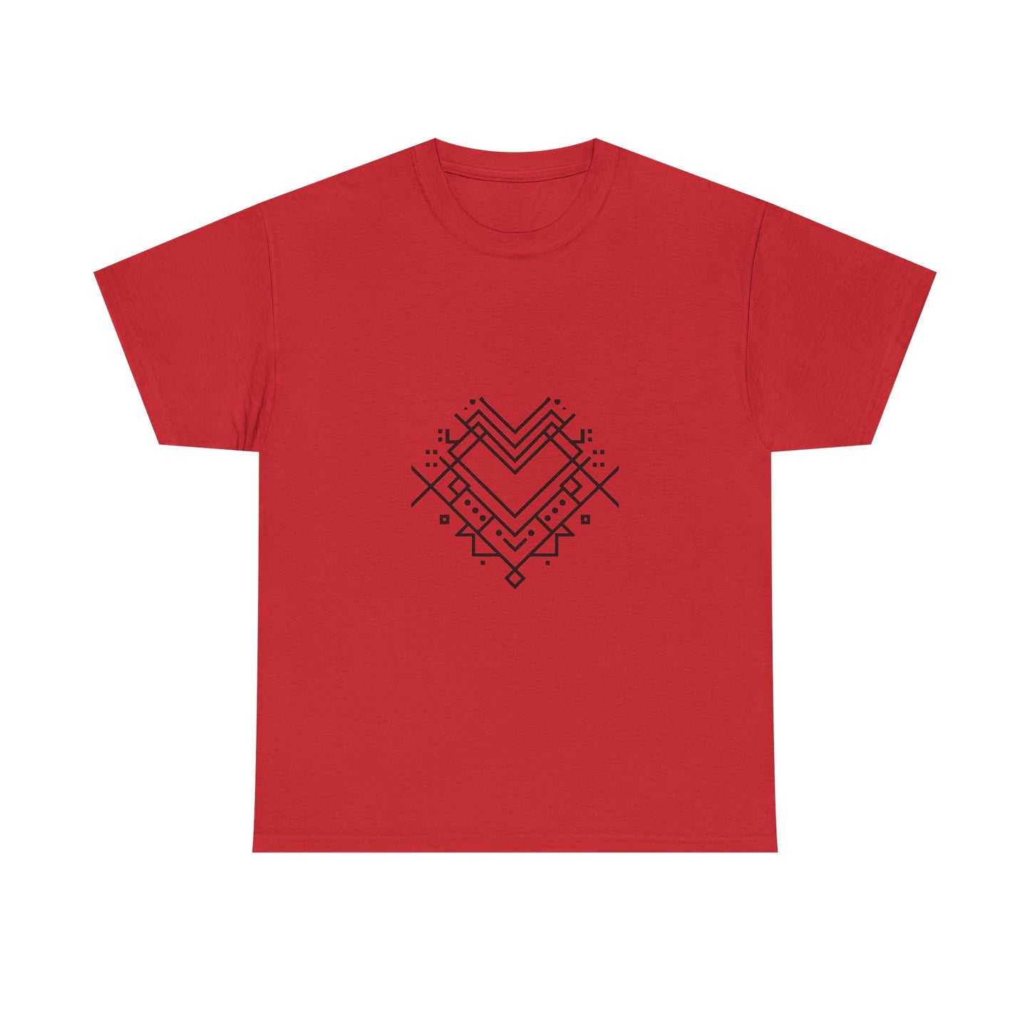 Geometric Heart Tee — Minimal Line Art Heart Graphic T-Shirt
