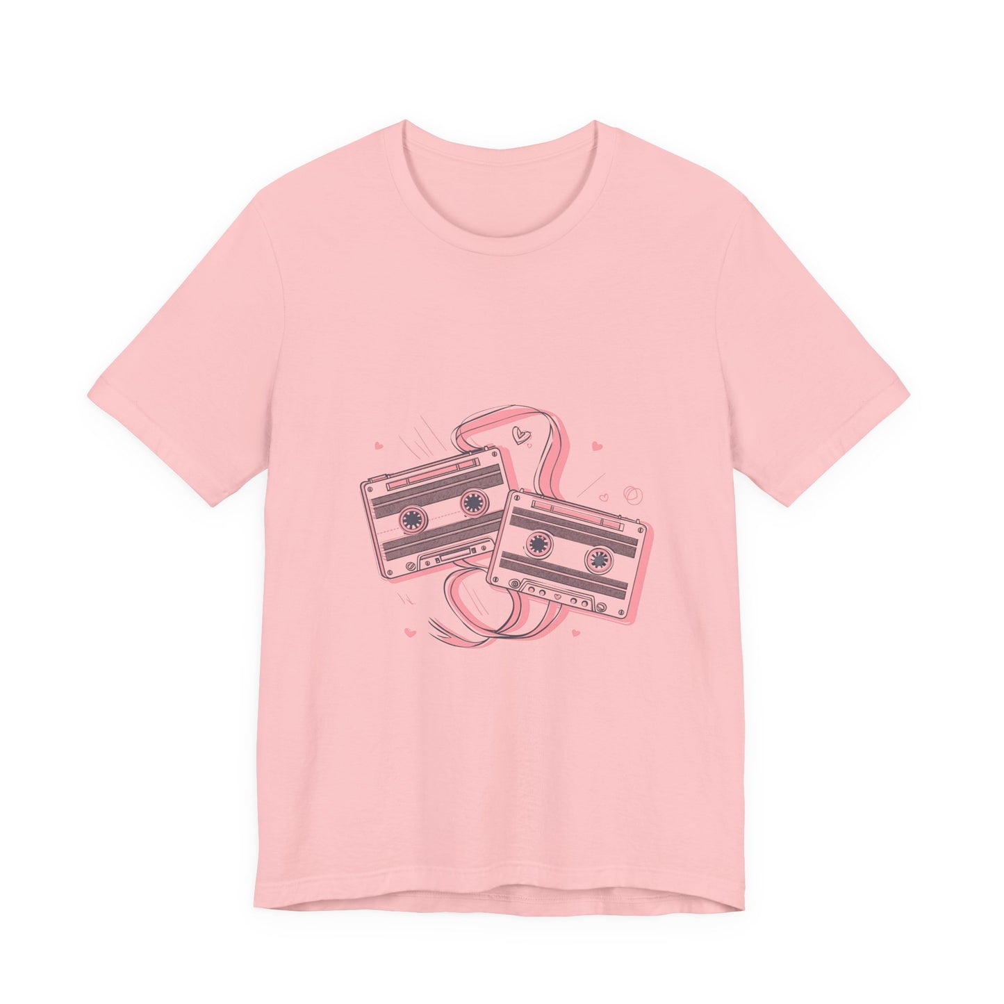 Retro Cassette Tape Tee — Pink Vintage Music Graphic T-Shirt