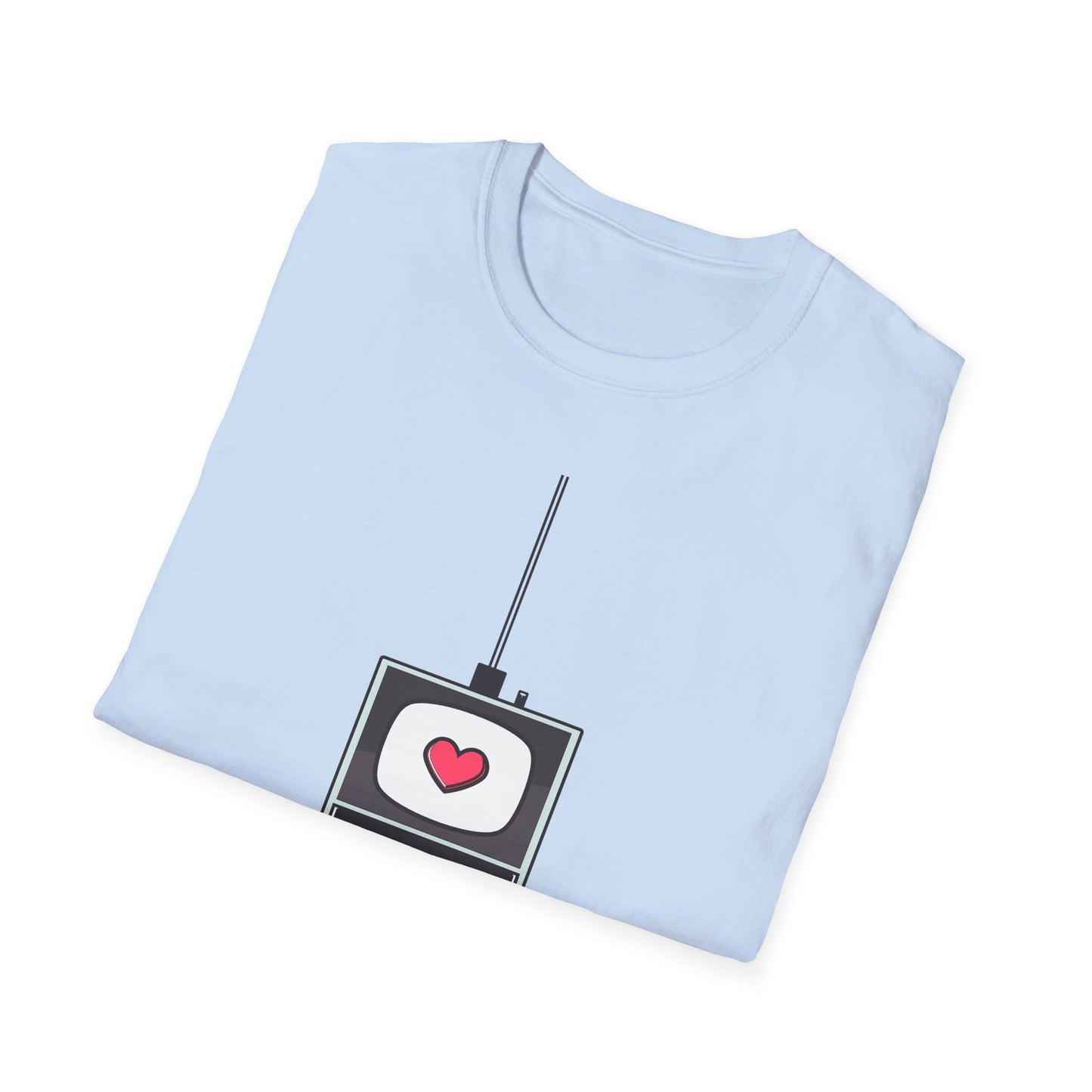 Retro Game Console T-Shirt — Cute Heart TV & Controller Gamer Tee