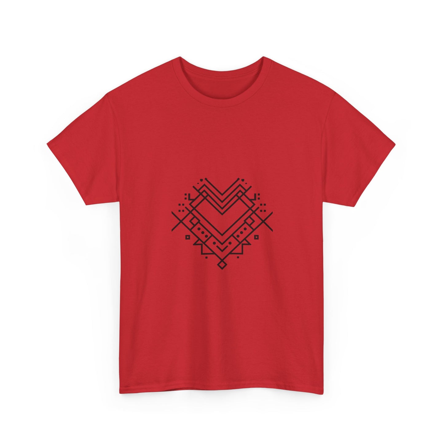 Geometric Heart Tee — Minimal Line Art Heart Graphic T-Shirt