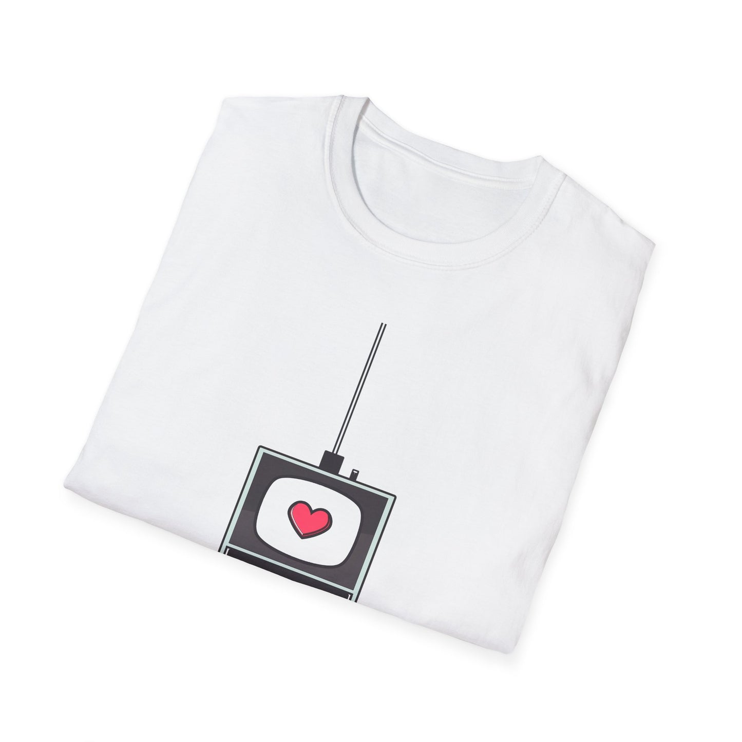 Retro Game Console T-Shirt — Cute Heart TV & Controller Gamer Tee