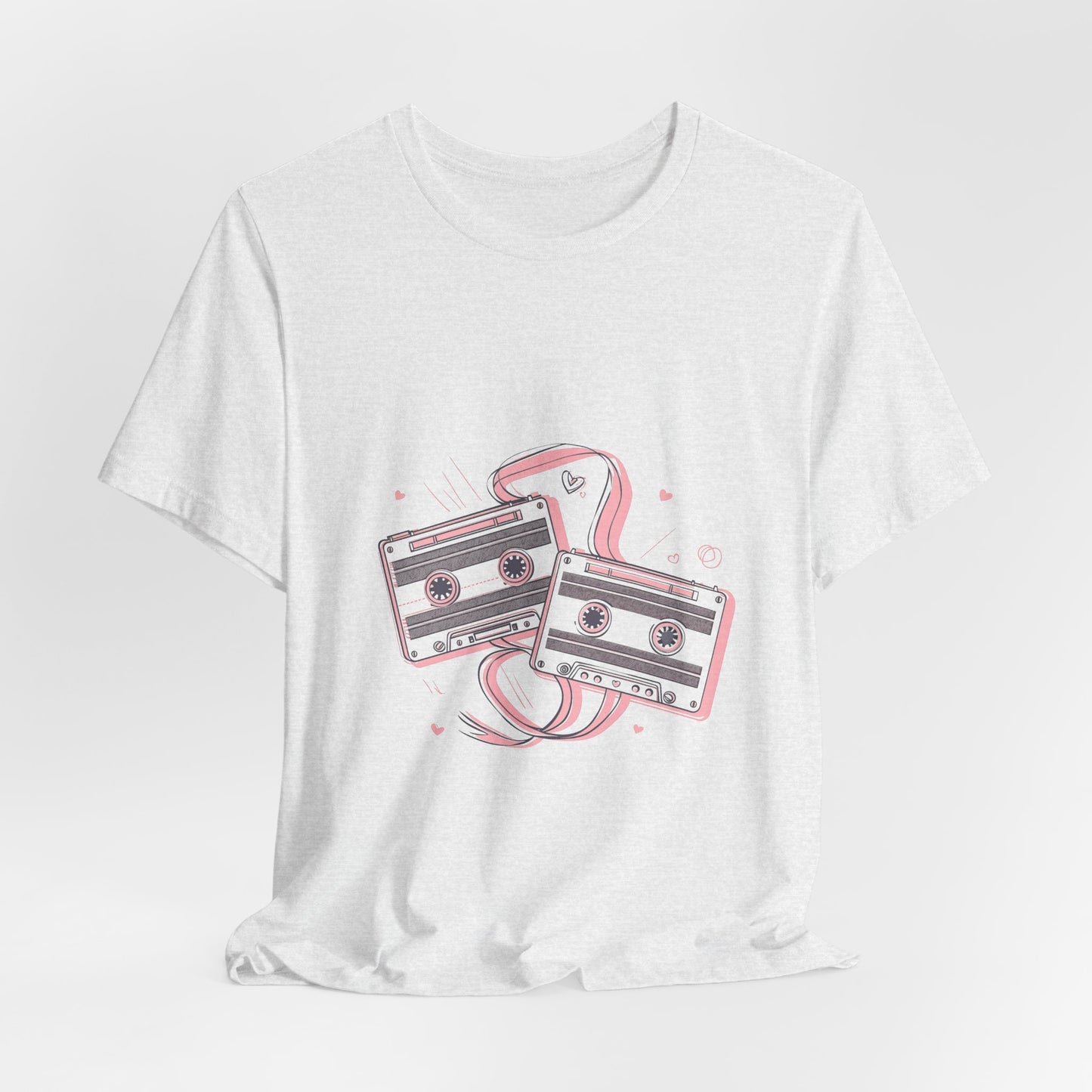 Retro Cassette Tape Tee — Pink Vintage Music Graphic T-Shirt