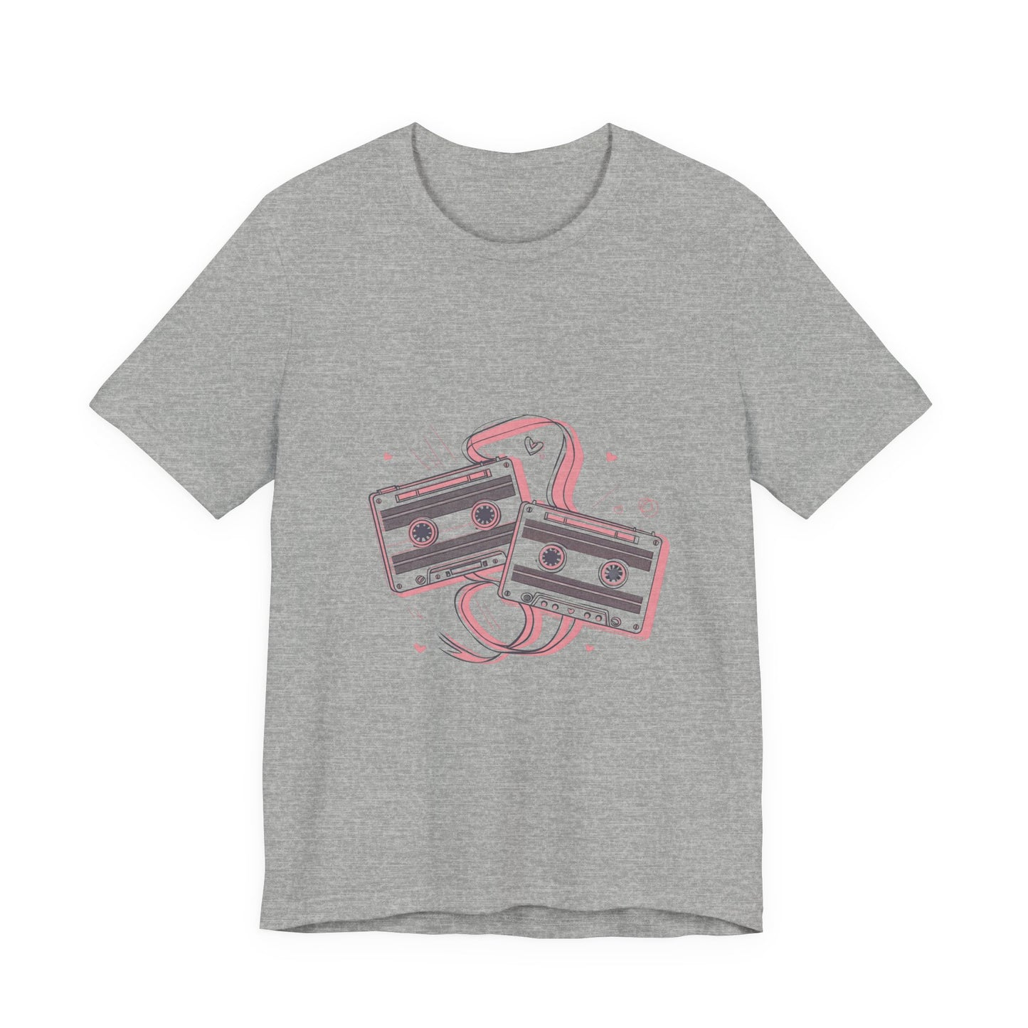 Retro Cassette Tape Tee — Pink Vintage Music Graphic T-Shirt